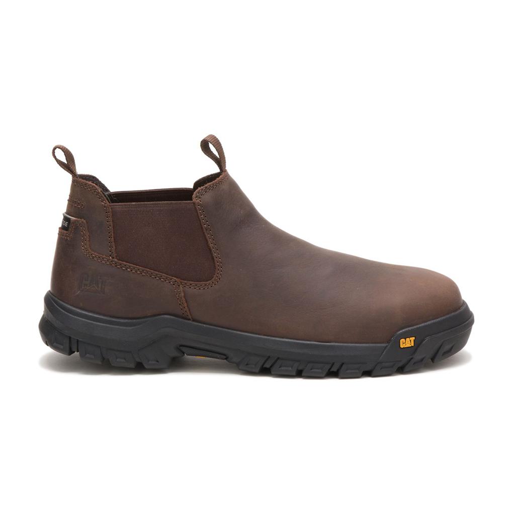 Caterpillar Outline Slip-on Steel Toe Men's Work Boots Brown USA | 158634-YWP