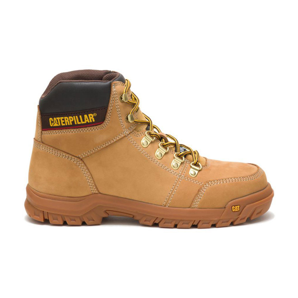 Caterpillar Outline Steel Toe - 6" Men's Safety Toe Boots Honey Reset Brown USA | 054863-WPO