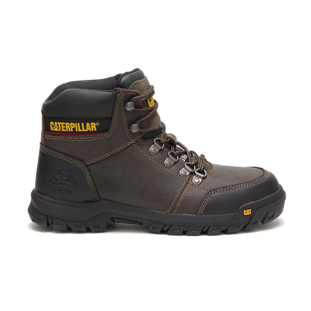 Caterpillar Outline Steel Toe Men's Steel Toe Boots Dark Grey USA | 670354-LIF