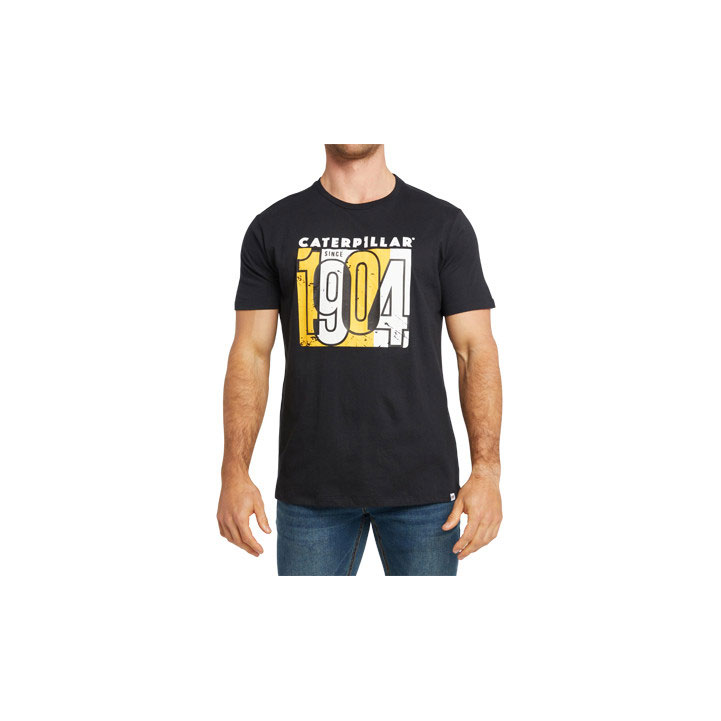 Caterpillar Overlap Men's Tee Shirts Black USA | 239617-TYU