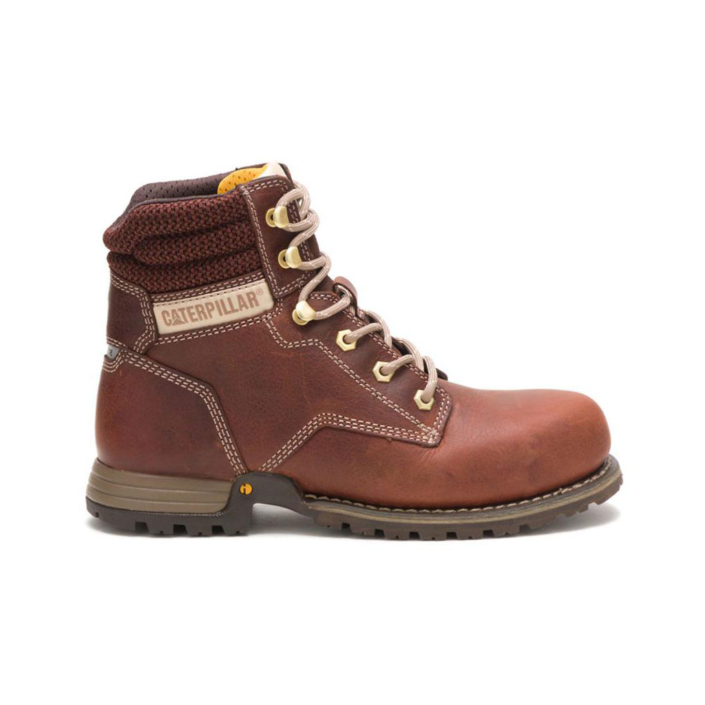 Caterpillar Paisley 6" Steel Women's Safety Toe Boots Tawny Burgundy USA | 950631-QFW