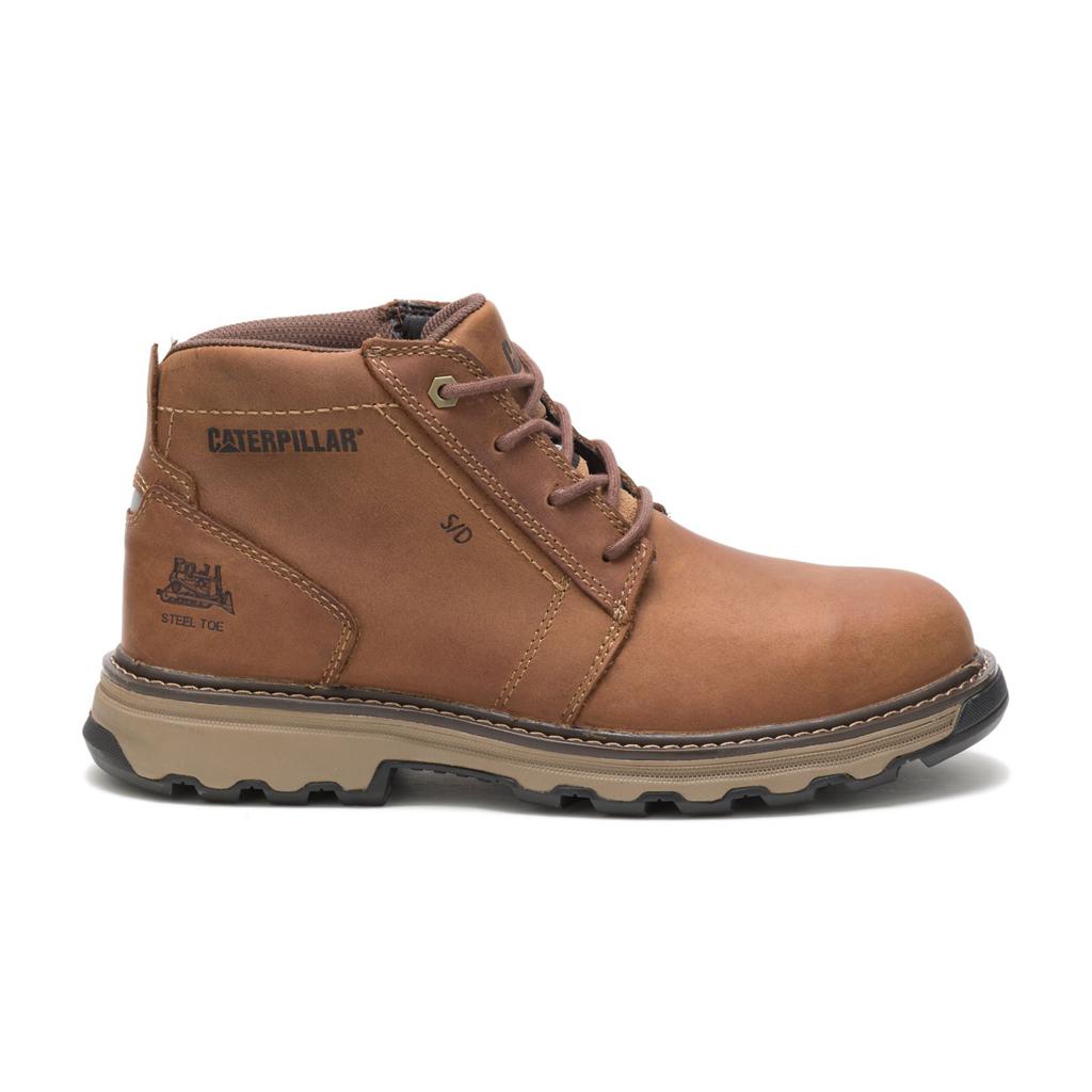 Caterpillar Parker Steel Toe Men's Steel Toe Boots Dark Beige USA | 981265-MFP