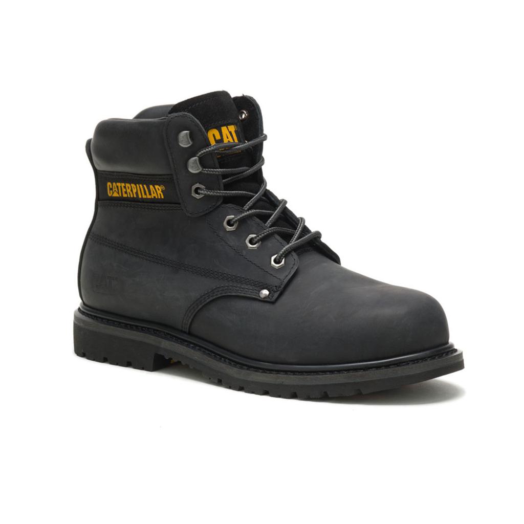 Caterpillar Powerplant Astm Men's Safety Toe Boots Black USA | 364897-MKL