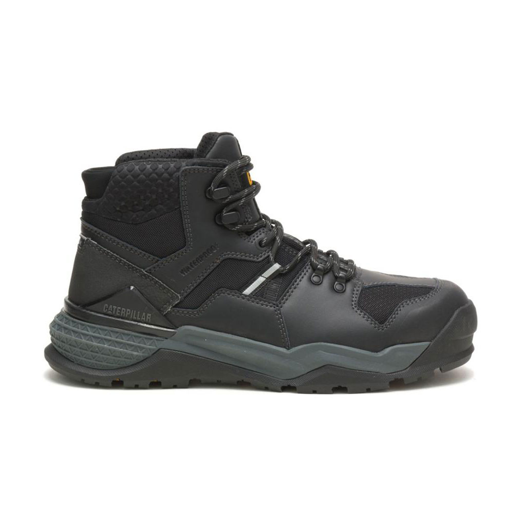 Caterpillar Provoke Mid Waterproof Alloy Toe Men's Work Boots Black / Sand USA | 523479-JCW