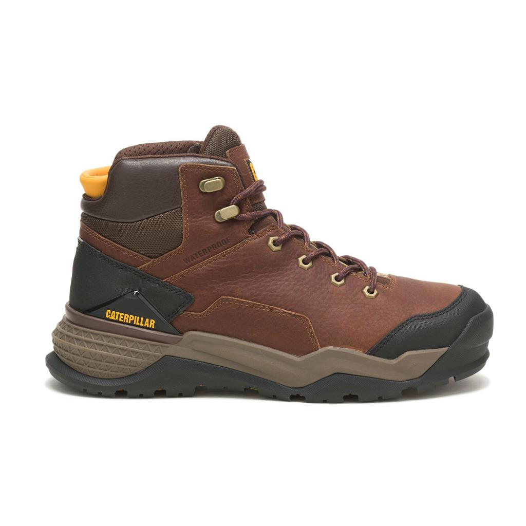 Caterpillar Provoke Mid Waterproof Men's Work Boots Brown USA | 395187-VLD