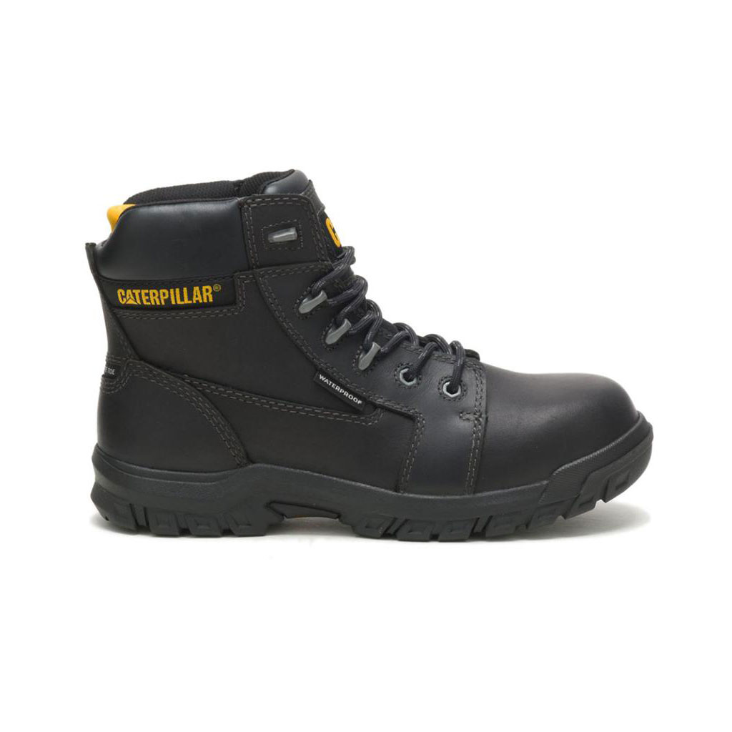 Caterpillar Resorption Waterproof Composite Toe Women's Work Boot Black USA | 021734-ZPY