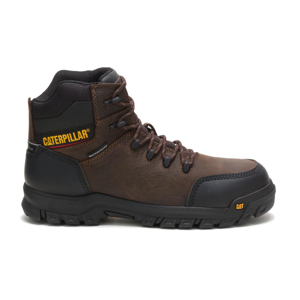 Caterpillar Resorption Waterproof Composite Toe Men's Work Boots Brown USA | 048529-FZO