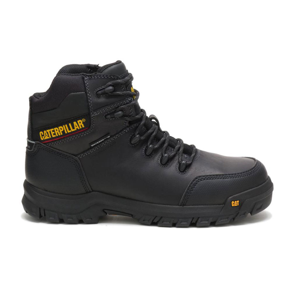 Caterpillar Resorption Waterproof Composite Toe Men's Waterproof Boots Black USA | 685941-VRI