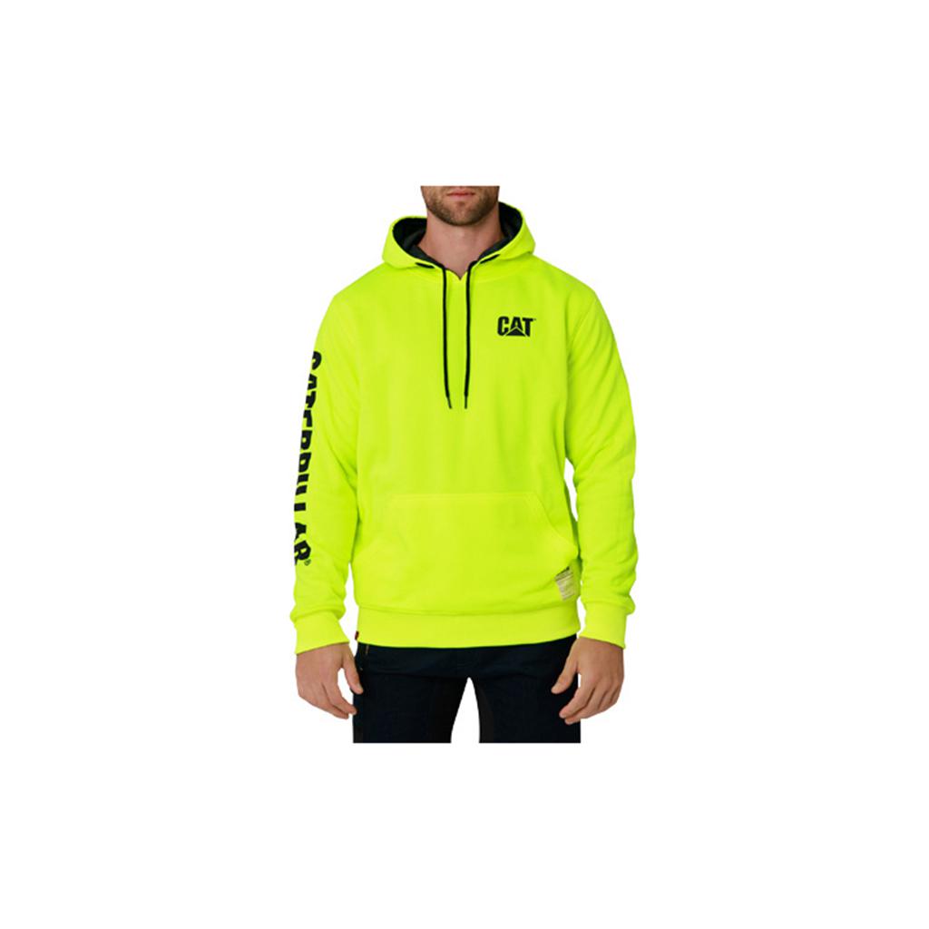 Caterpillar Reversible Banner Men's Sweatshirts Deep Green/Fluorescent USA | 146907-JMO