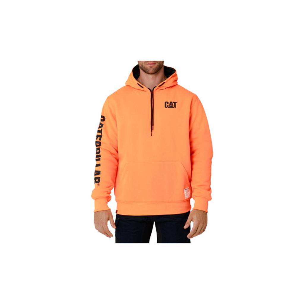 Caterpillar Reversible Banner Men's Sweatshirts Black/Orange USA | 518296-DQE