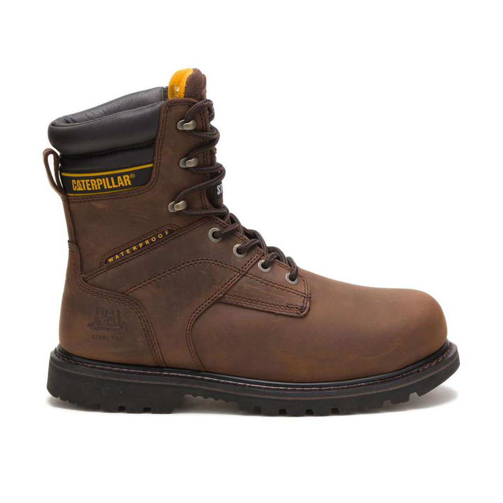 Caterpillar Salvo 8" Waterproof Steel Toe Thinsulate™ - 8" Men's Waterproof Boots Dark Brown USA | 235081-OST