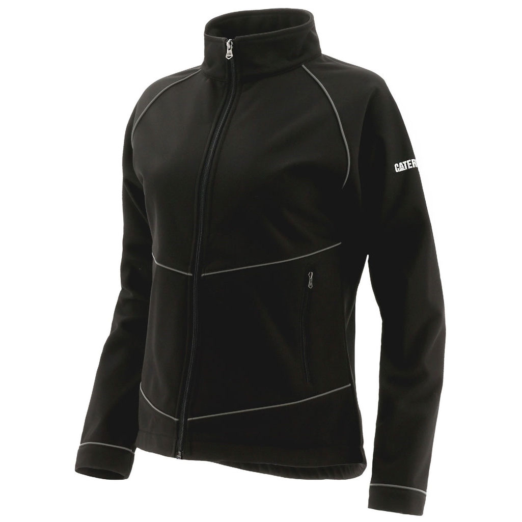 Caterpillar Sara Soft Shell Pitch Women's Jackets Black USA | 804951-RUM