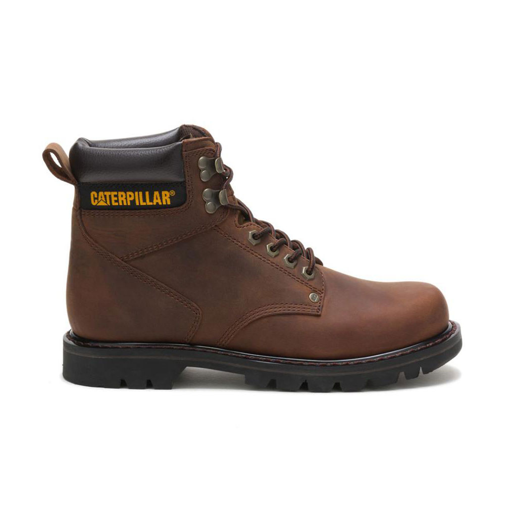 Caterpillar Second Shift - Comfortables Men's Work Boots Dark Brown USA | 391785-COL