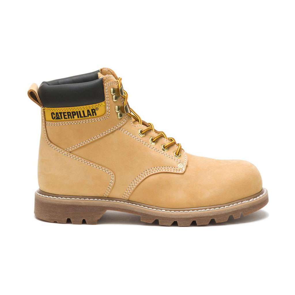 Caterpillar Second Shift Steel Toe - 6" Men's Work Boots Honey Nubuck Brown USA | 089742-CJI