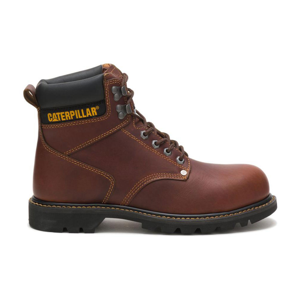 Caterpillar Second Shift Steel Toe - 6" Men's Work Boots Tan Brown USA | 295041-CYZ