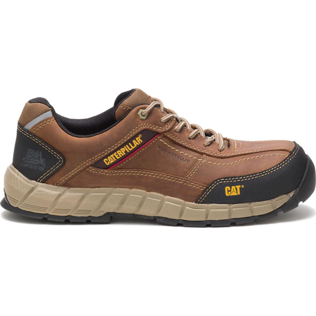 Caterpillar Streamline Leather Composite Toe Men's Work Shoes Brown USA | 124795-HRN