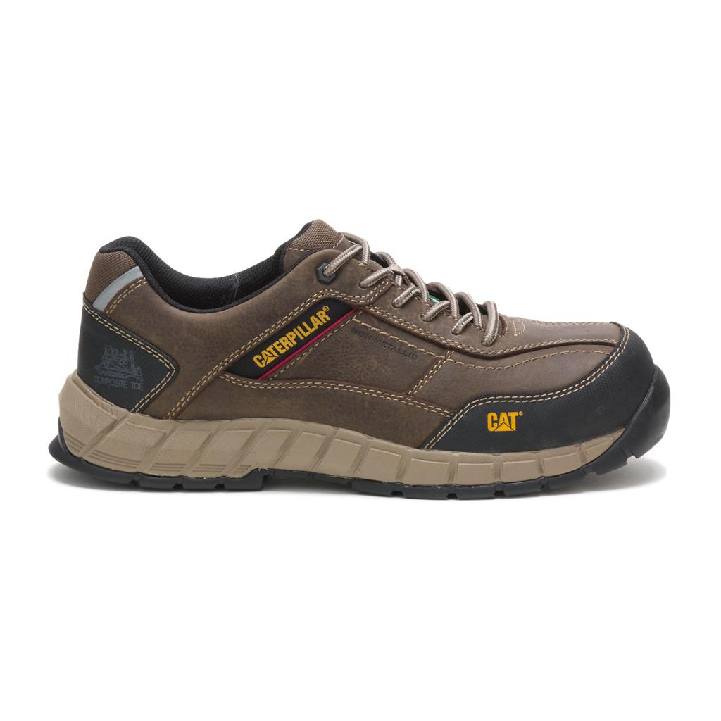 Caterpillar Streamline Leather Csa Composite Toe Men's Work Shoes Dark Grey USA | 726594-XCQ