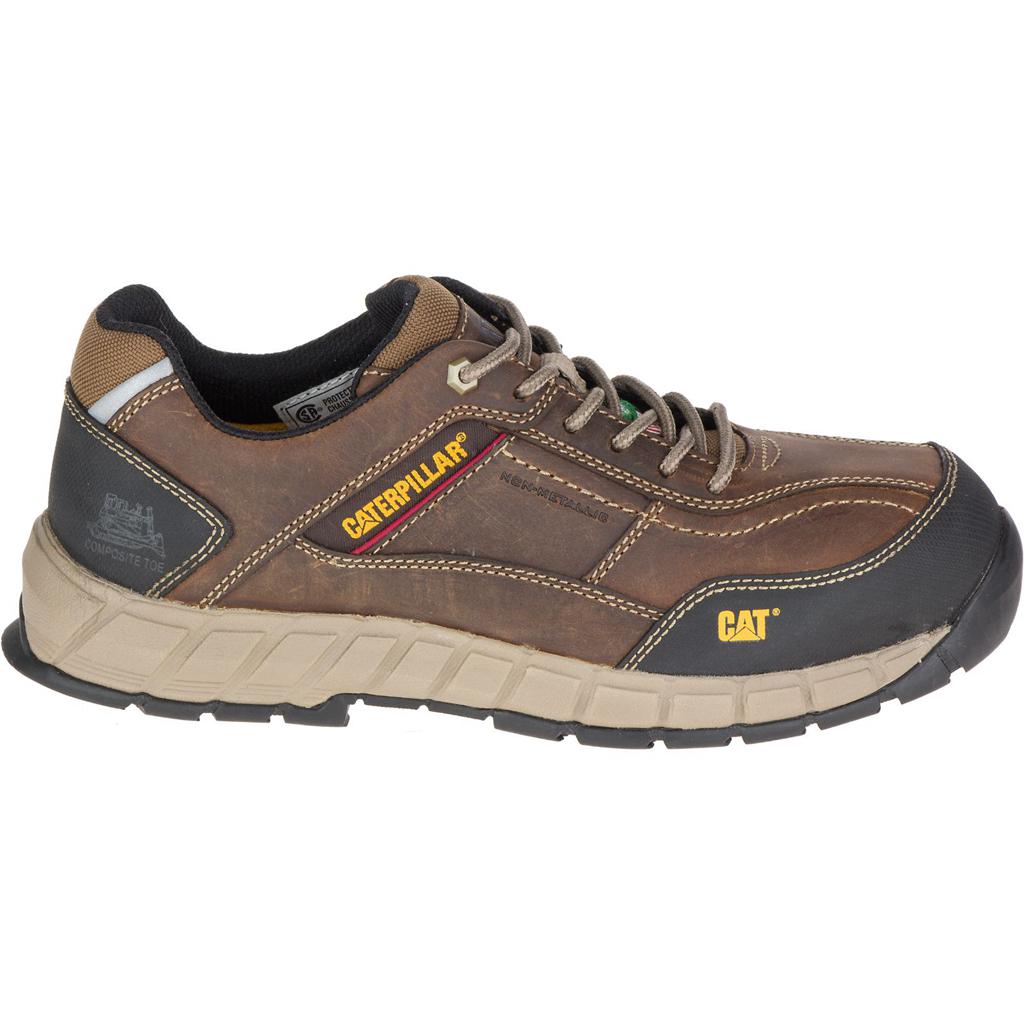 Caterpillar Streamline Leather Csa Composite Toe Men's Work Shoes Dark Beige USA | 821946-ZYG