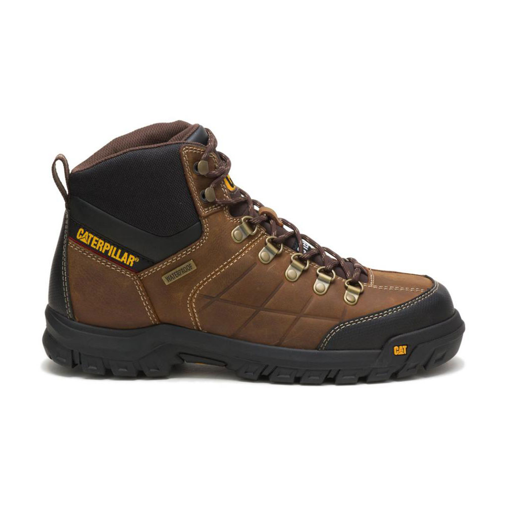 Caterpillar Threshold Waterproof Steel Toe Men's Work Boots Real Brown USA | 238619-UZX