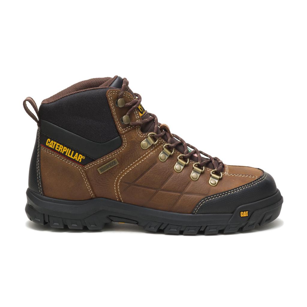 Caterpillar Threshold Waterproof Steel Toe Csa Men's Work Boots Brown USA | 746598-XAF