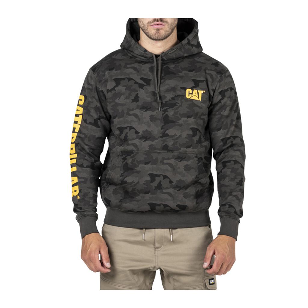 Caterpillar Trademark Banner Hooded Sweat Men's Sweatshirts Camo USA | 501869-SAD