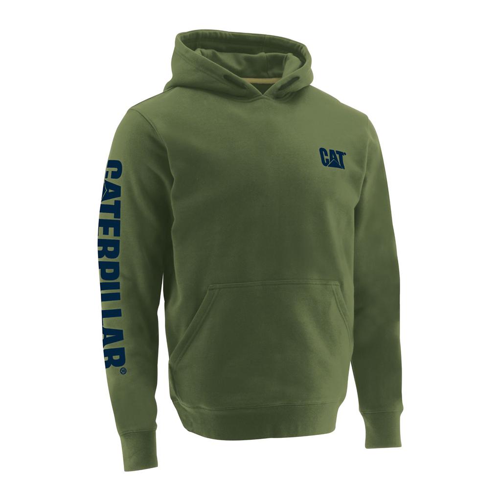 Caterpillar Trademark Banner Men's Sweatshirts Green USA | 192680-IZA