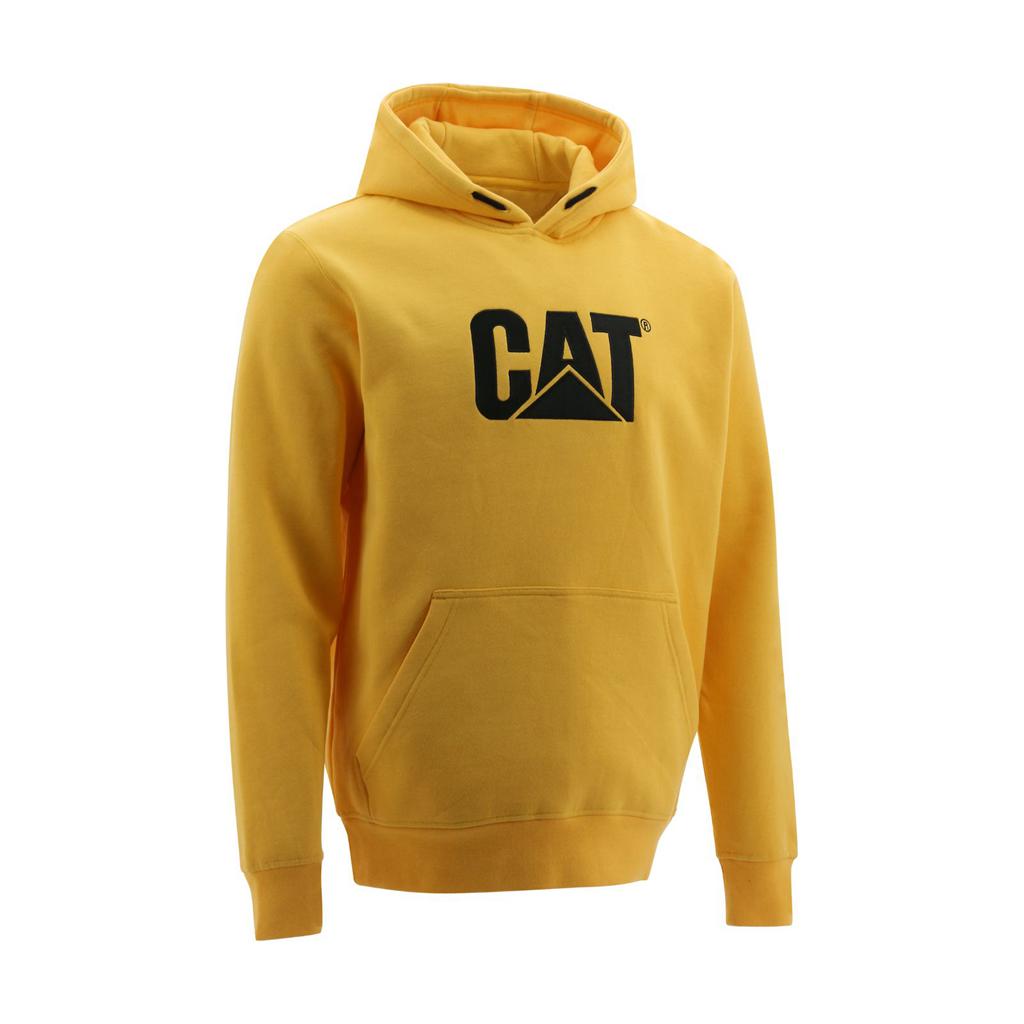 Caterpillar Trademark Hooded Men's Sweatshirts Yellow USA | 302195-PHU