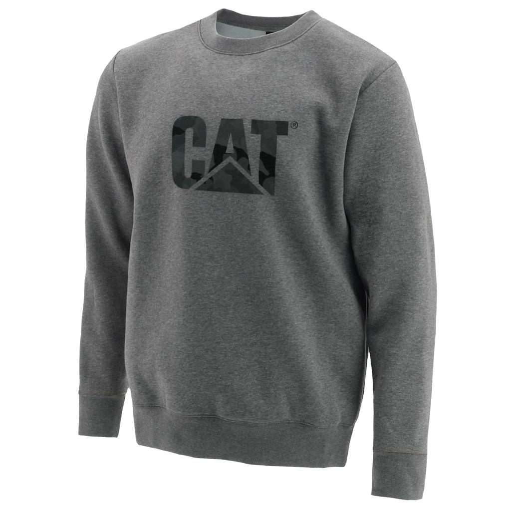 Caterpillar Trademark Logo Crewneck Men's Sweatshirts Grey USA | 165497-FIX