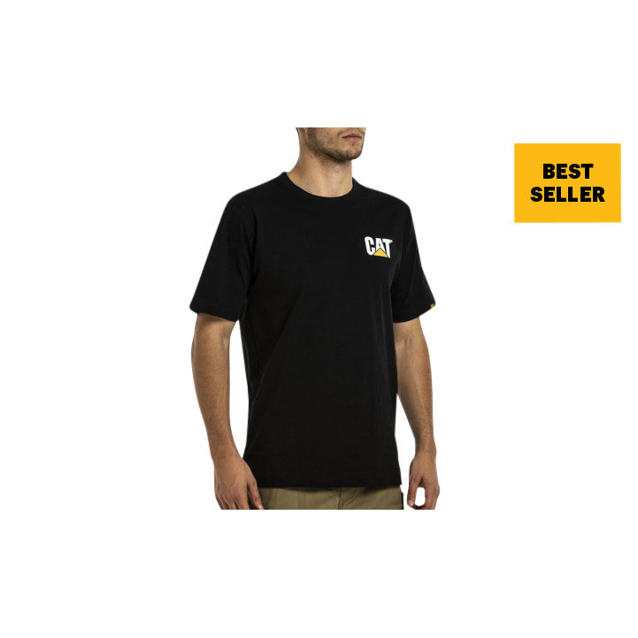 Caterpillar Trademark Men's Tee Shirts Black USA | 402538-QRK