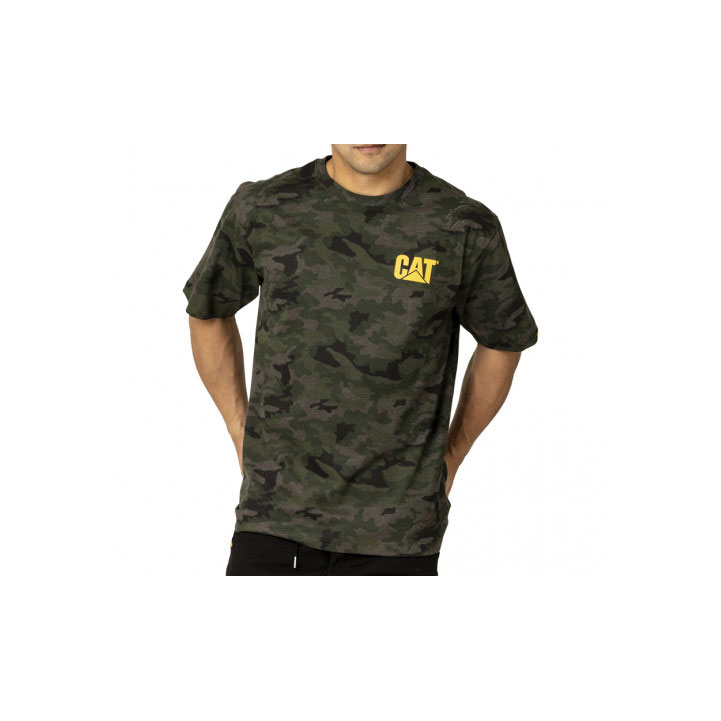 Caterpillar Trademark Men's Tee Shirts Night Camo USA | 387942-RKW