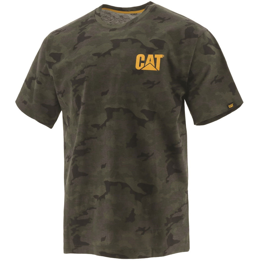 Caterpillar Trademark Men's Tee Shirts Night Camo USA | 986317-XEO