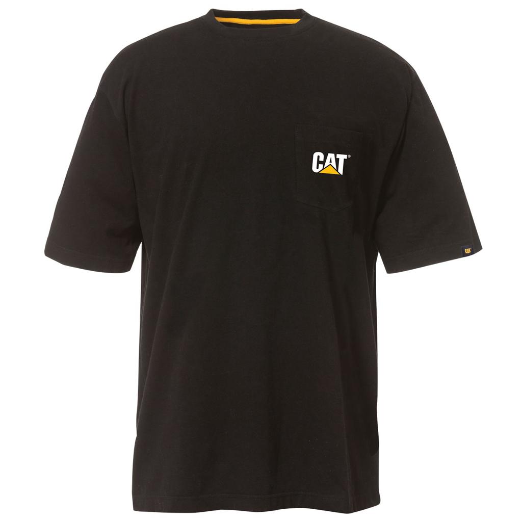 Caterpillar Trademark Pocket Men's T-Shirts Black USA | 236478-SBA