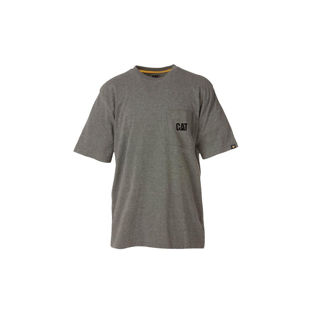 Caterpillar Trademark Pocket Men's T-Shirts Dark Grey USA | 247563-FQG