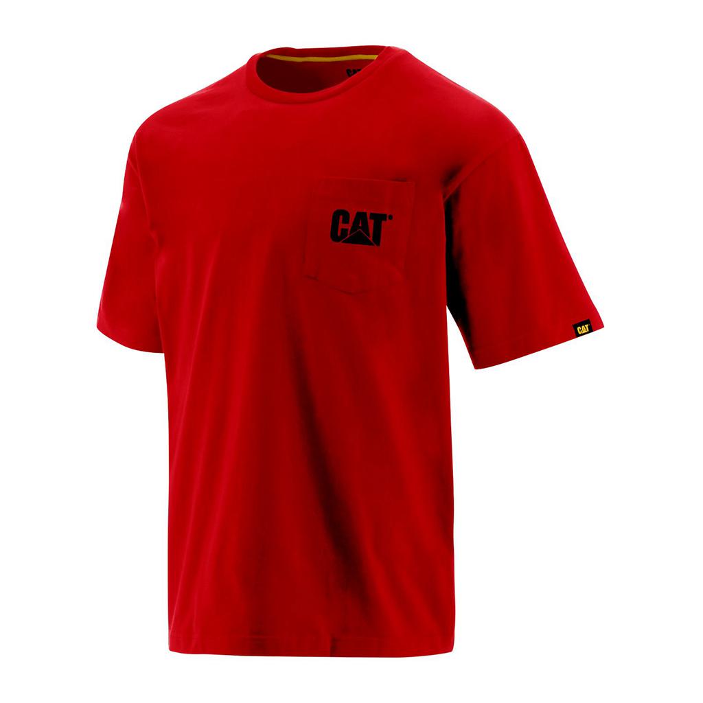 Caterpillar Trademark Pocket Men's T-Shirts Red USA | 271380-WZC