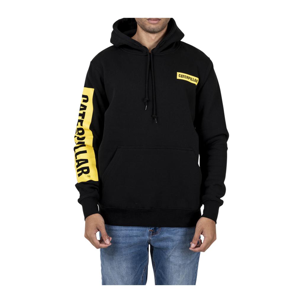 Caterpillar Triton Block Hoody Men's Sweatshirts Black/Yellow USA | 024673-WGM