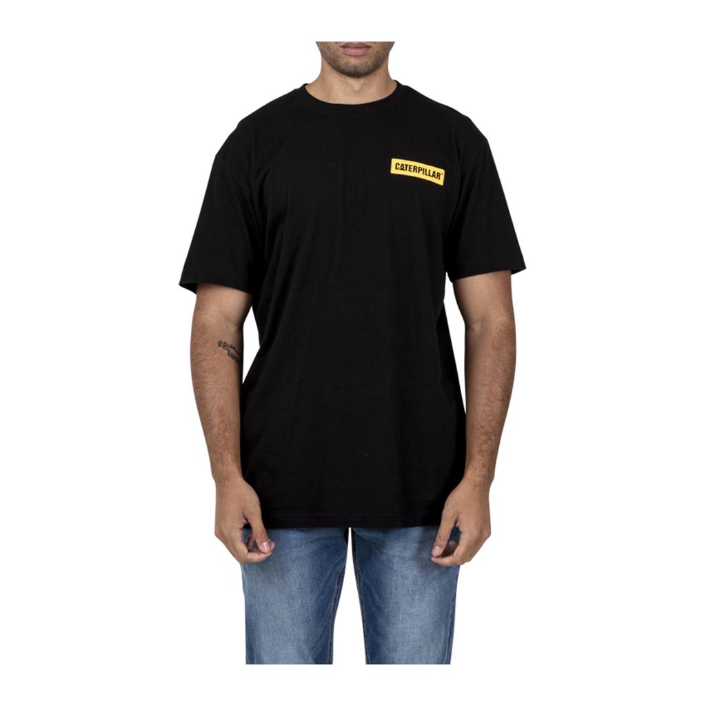 Caterpillar Triton Block S/S Men's T-Shirts Black USA | 361279-RNA