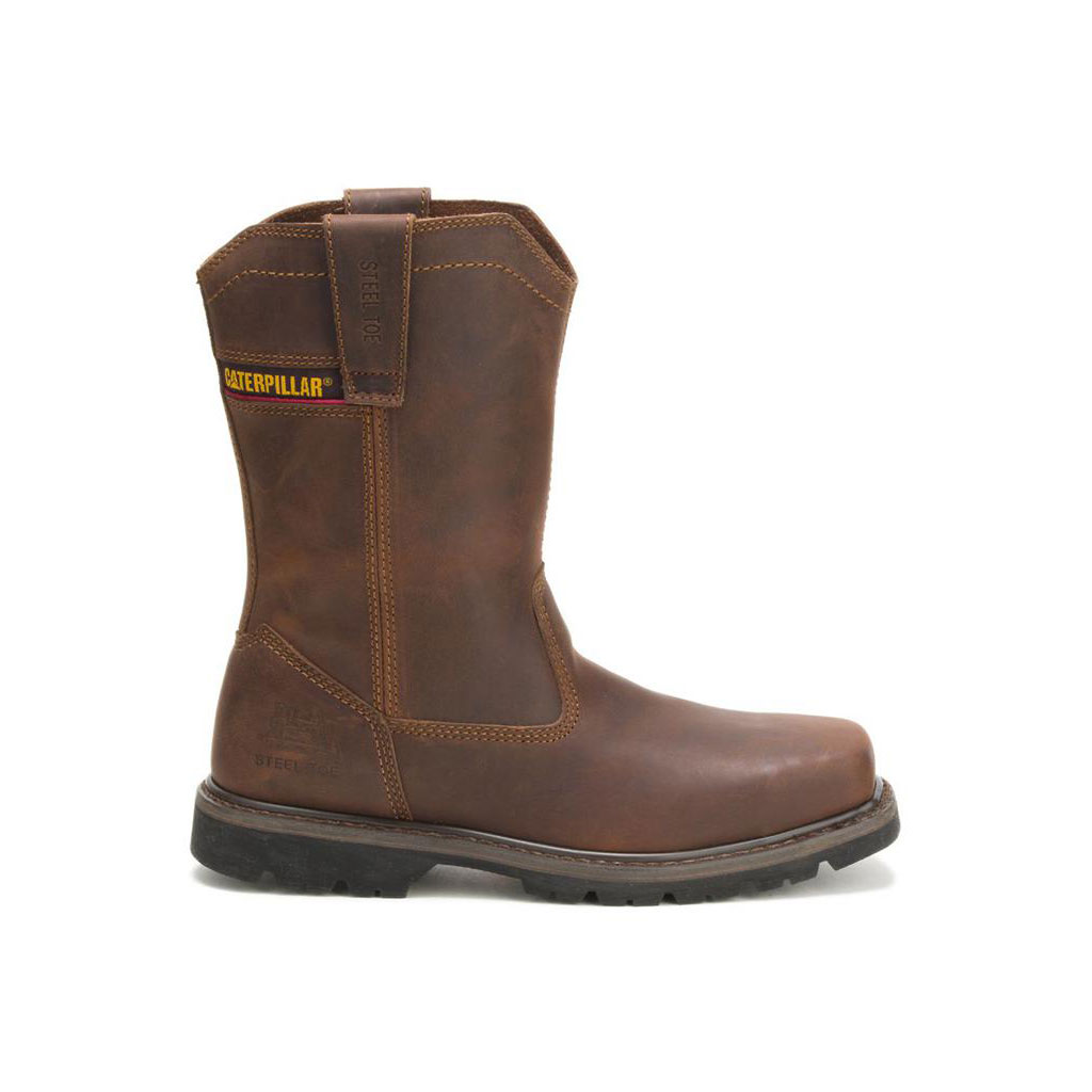 Caterpillar Wellston Pull On Steel Toe Men's Safety Toe Boots Dark Brown USA | 586401-PMH