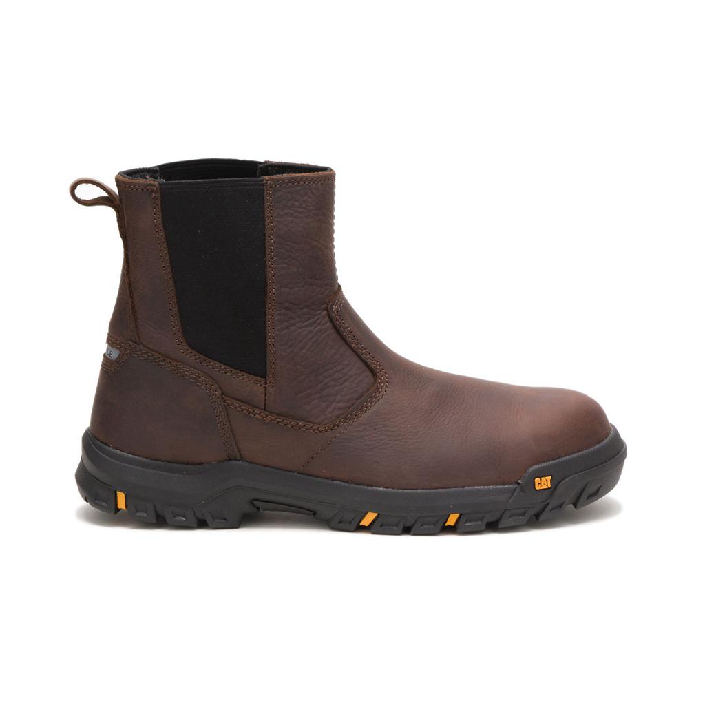 Caterpillar Wheelbase Steel Toe Men's Work Boots Brown USA | 624357-AWE