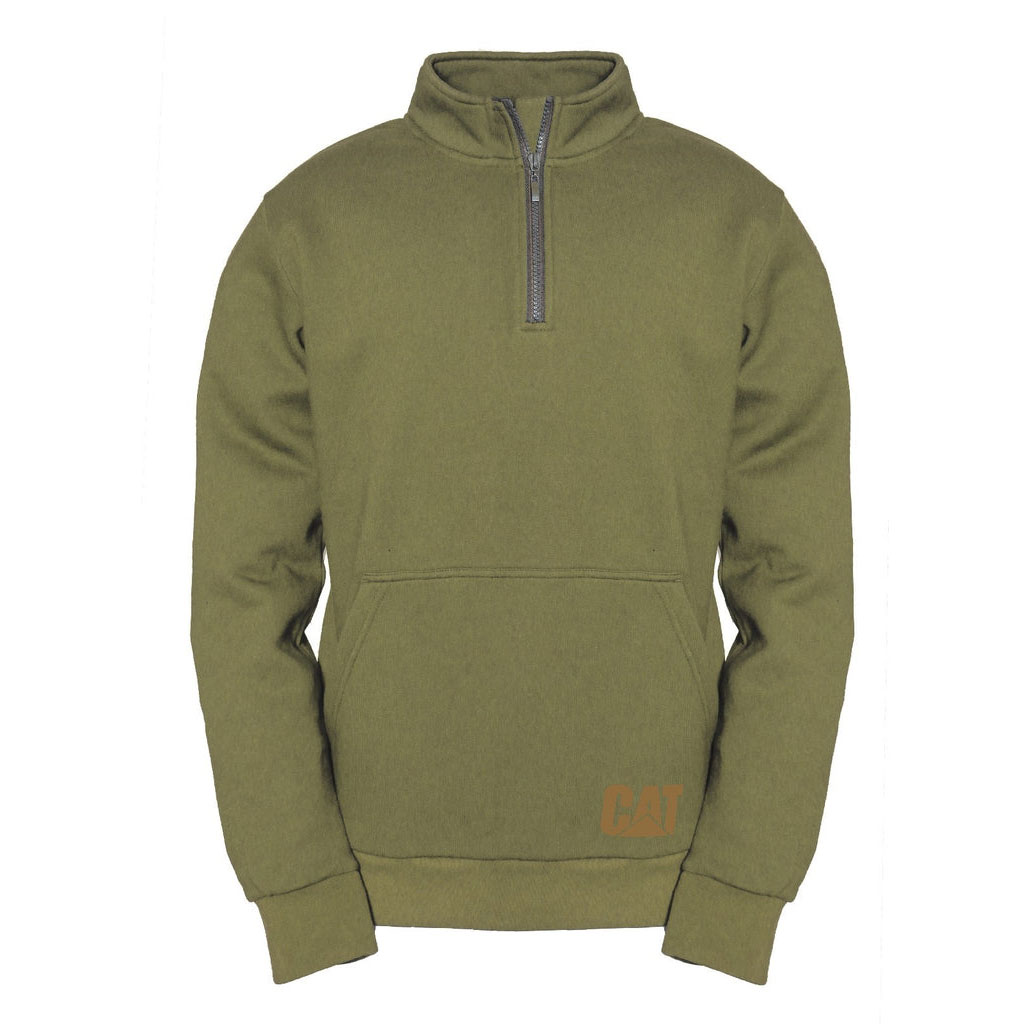 Caterpillar Ag 1/4 Zip Pull Over Jumper Men\'s Fleeces Green  USA |  493786-DZO