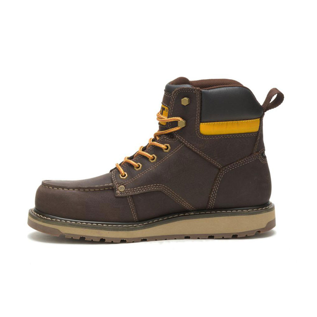 Caterpillar Calibrate Steel Toe Men's Safety Toe Boots Leather Brown  USA |  896431-YWI