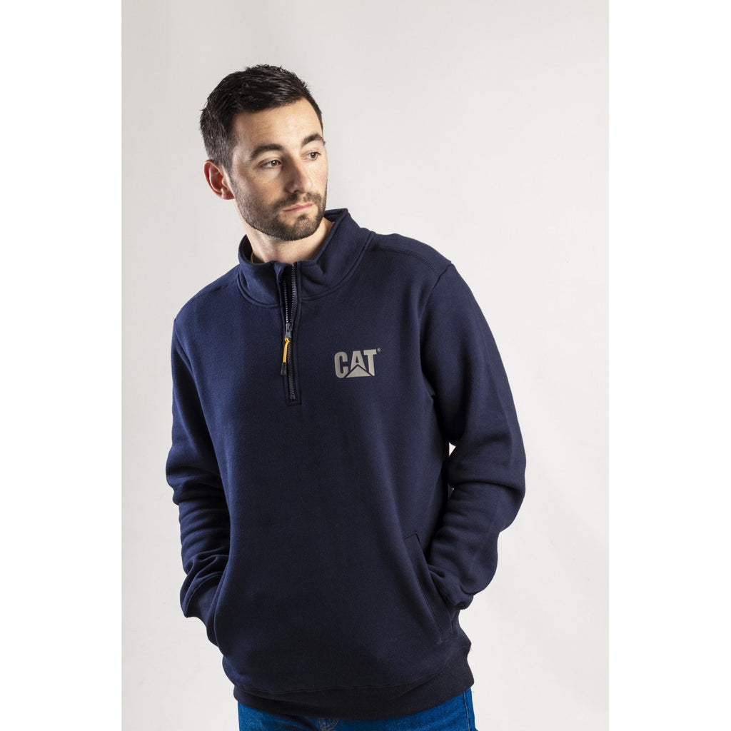 Caterpillar Canyon 1/4 Zip Men's Sweatshirts Navy  USA |  927648-QZE