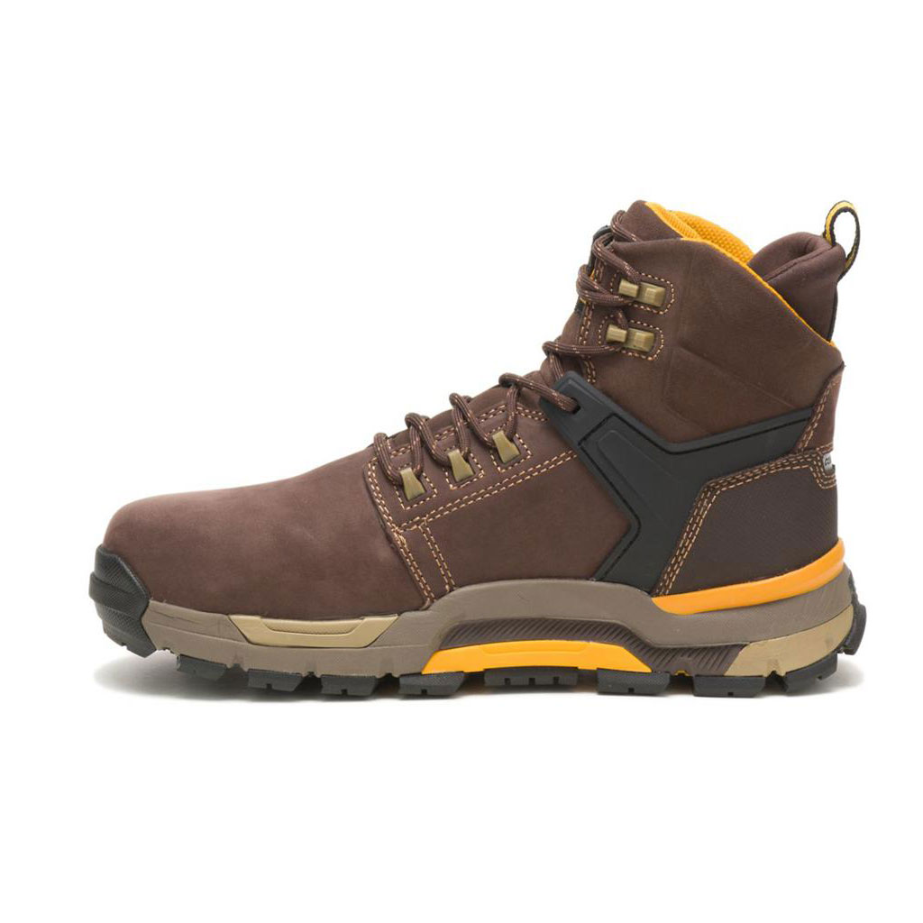 Caterpillar Cat Edge Waterproof Nano Toe Men's Safety Toe Boots Coffee Bean Brown  USA |  130764-ICL