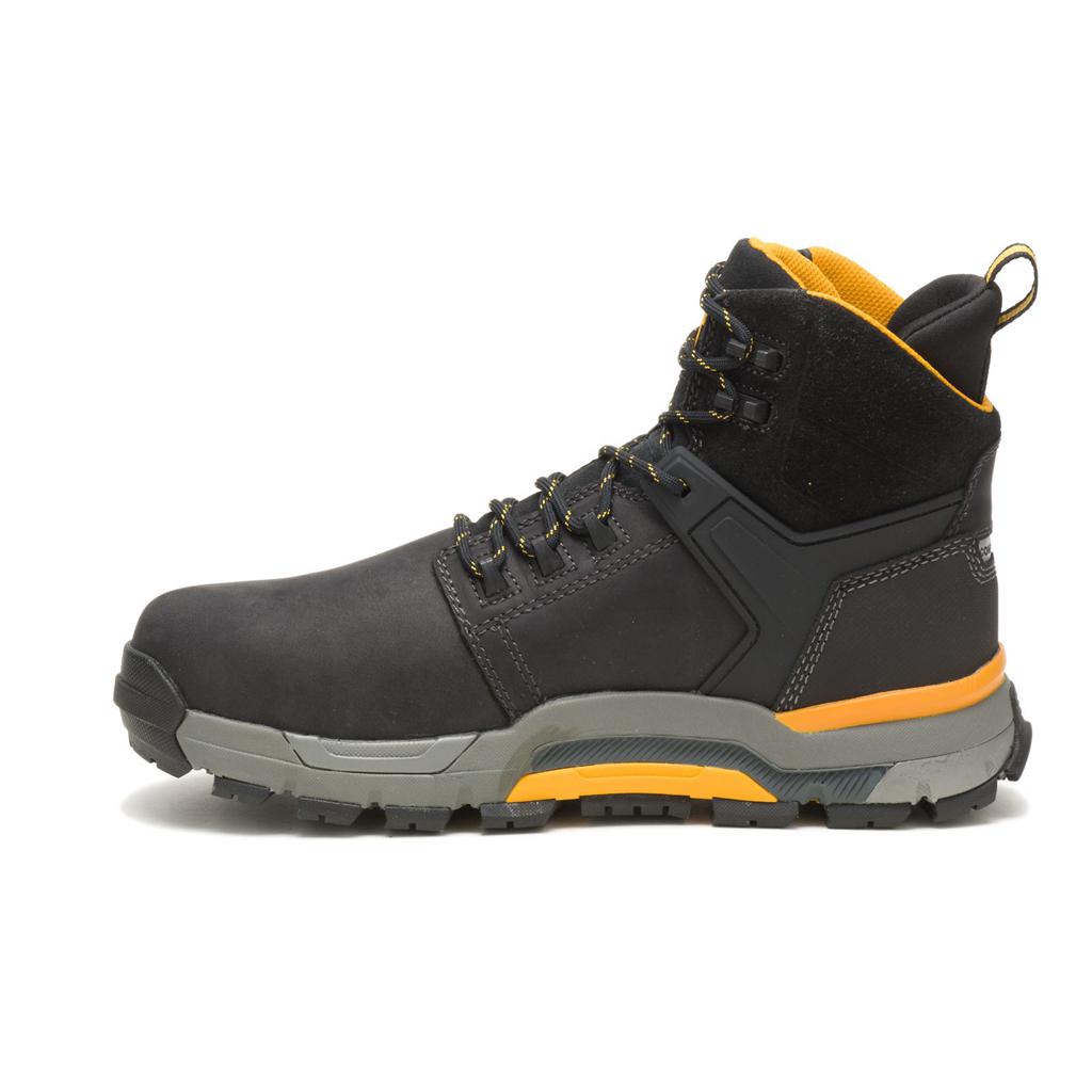 Caterpillar Cat Edge Waterproof Nano Toe Men's Work Boots Black  USA |  756982-KPL