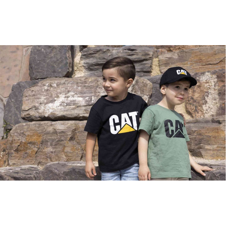 Caterpillar Cat Trademark Kids' Tee Shirts Dark Ivy Green  USA |  804357-FYR