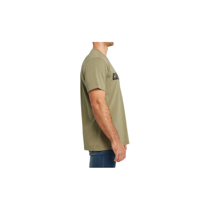 Caterpillar Caterpillar Logo Men's Tee Shirts Marshland Green  USA |  831629-NKT