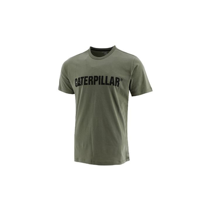 Caterpillar Caterpillar Logo Men's Tee Shirts Marshland Green  USA |  831629-NKT