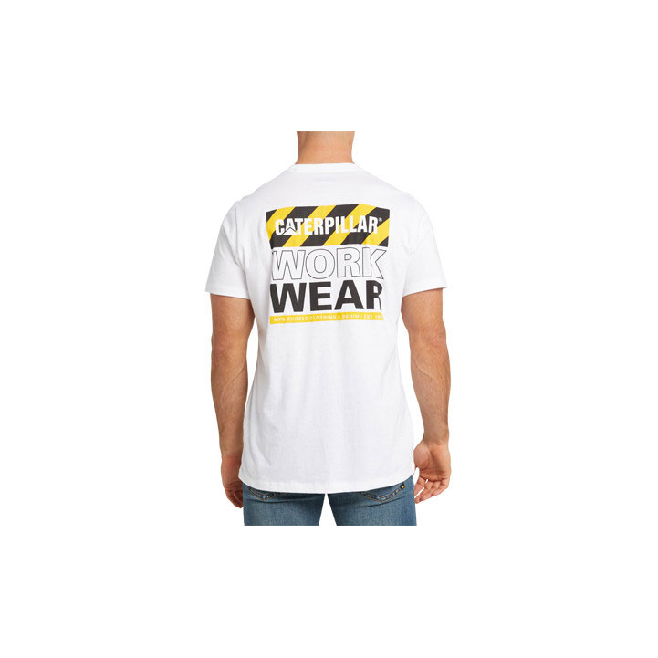 Caterpillar Caterpillar Traffic Men's Tee Shirts White  USA |  589213-HOB