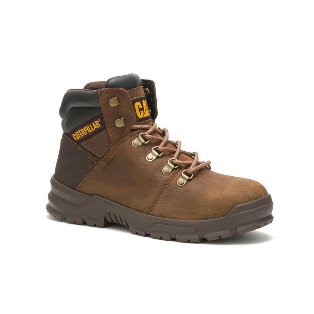 Caterpillar Charge Waterproof Alloy Toe Men's Work Boots Brown  USA |  362751-RUA