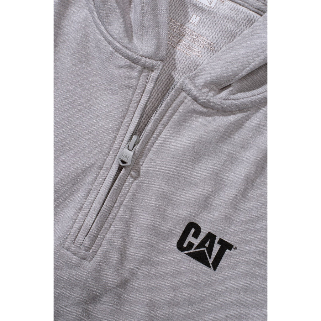 Caterpillar Coolmax Quarter Zip Hoodie Heather Men's Sweatshirts Heather Grey  USA |  150624-LIS