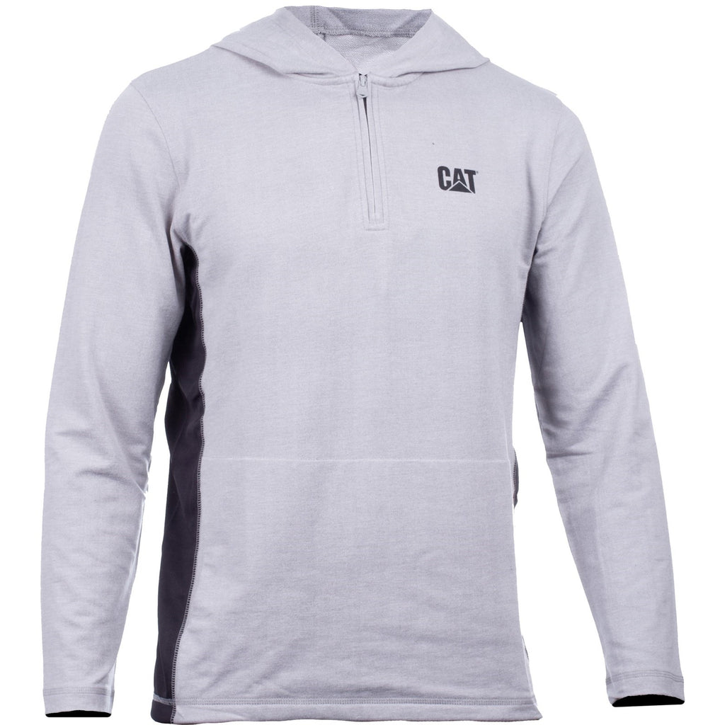 Caterpillar Coolmax Quarter Zip Hoodie Heather Men\'s Sweatshirts Heather Grey  USA |  150624-LIS